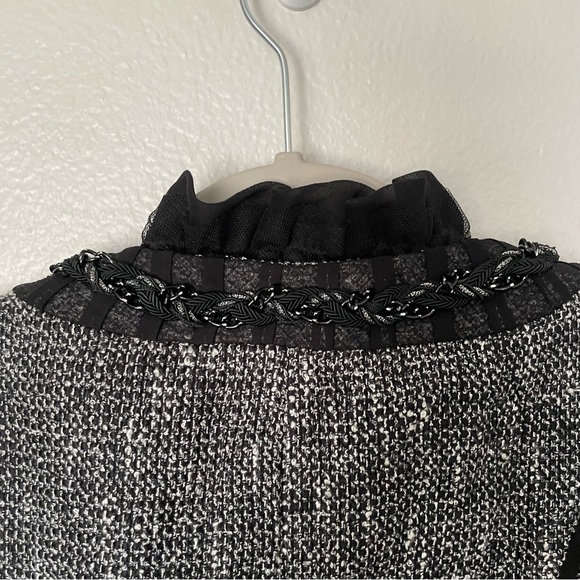 WHBM | Long Tweed Embellished Trophy Blazer Jacket Size 00 - Picture 12 of 15